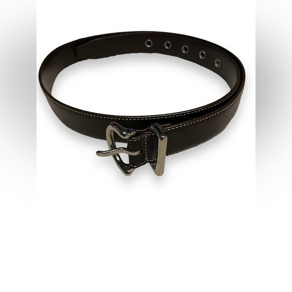 Coach Black Polished Cowhide Leather belt